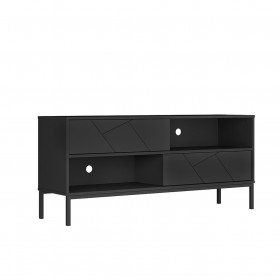 Rack Industrial Tetris Até 55 Polegadas 2 Portas Preto - Olivar Móveis