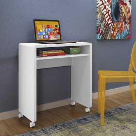 Escrivaninha Smile 1 Prateleira Branco - Olivar Móveis