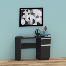 Escrivaninha Office Click 1 Porta 1 Gaveta Preto - Olivar Móveis