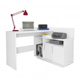 Escrivaninha Mega Office 2 Portas Branco - Olivar Móveis