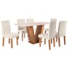 Mesa de Jantar 6 Lugares Venus Branco/Marrom - Panorama Sistemas