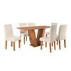 Mesa de Jantar 6 Lugares Venus Marrom/Bege - Panorama Sistemas