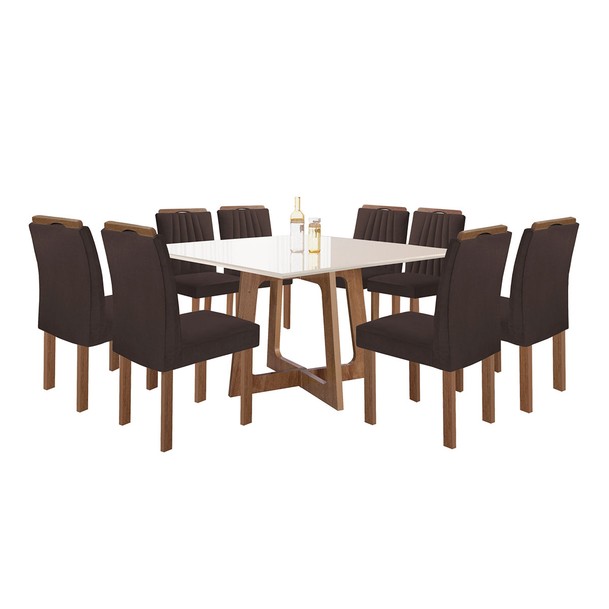 Mesa de Jantar 8 Lugares Ari Marrom - Panorama Sistemas