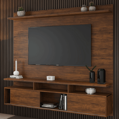 Painel para TV 48 Polegadas 2 Portas Marrom - Panorama Sistemas