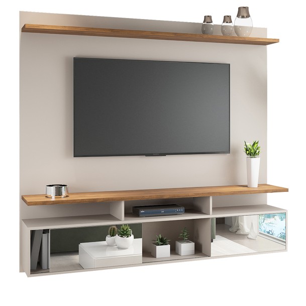 Painel para TV 55 Polegadas 2 Portas Bege - Panorama Sistemas