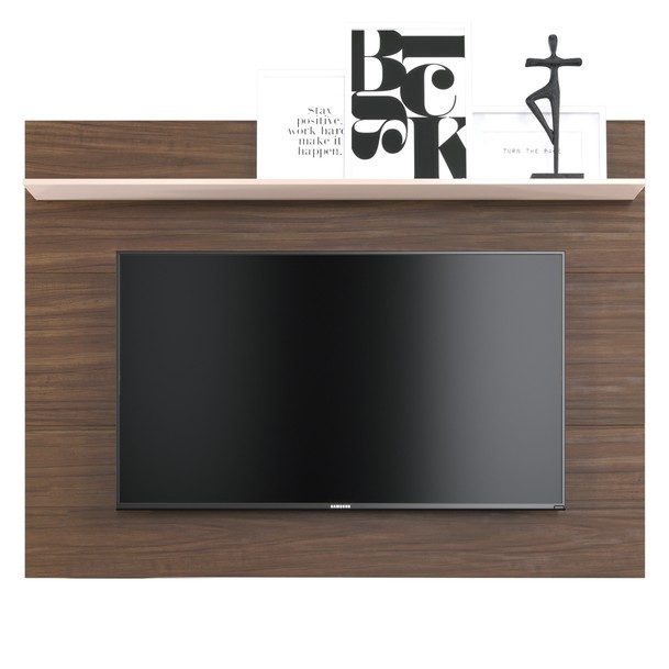Painel para TV 32 Polegadas 1 Prateleira Marrom/Bege - Panorama Sistemas