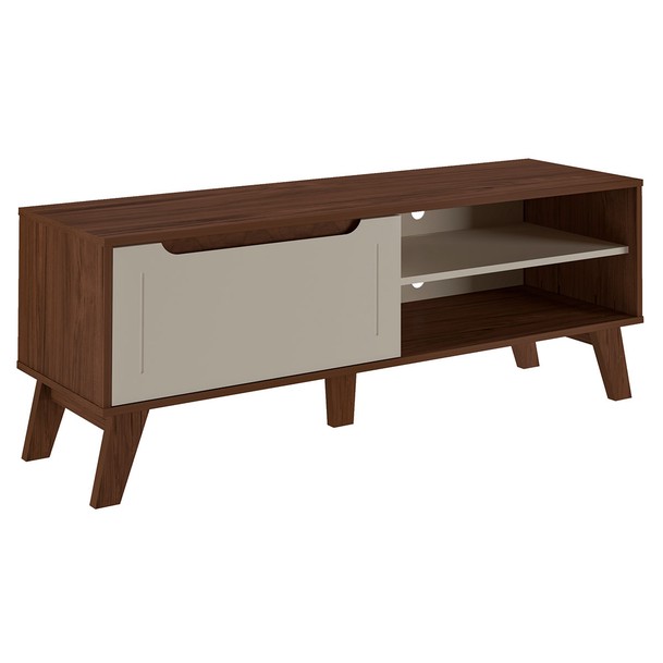 Rack para TV 55 Polegadas 1 Porta Marrom/Bege - Panorama Sistemas