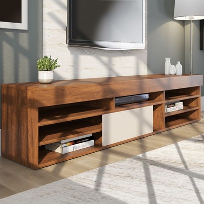 Rack para TV 48 Polegadas 1 Porta Marrom/Bege - Panorama Sistemas