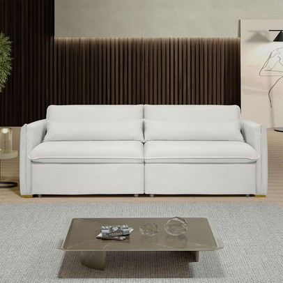 Sofá 3 Lugares Aurora Branco - Panorama Sistemas