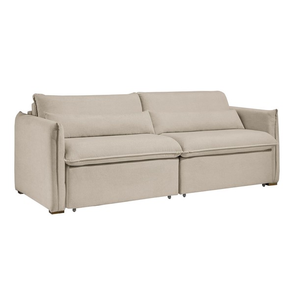 Sofá 3 Lugares Aurora Bege - Panorama Sistemas