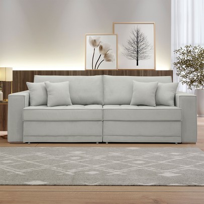 Sofá Cama 4 Lugares Noe Branco - Panorama Sistemas