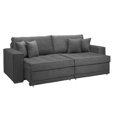 Sofá Cama 4 Lugares Noe Grafite - Panorama Sistemas