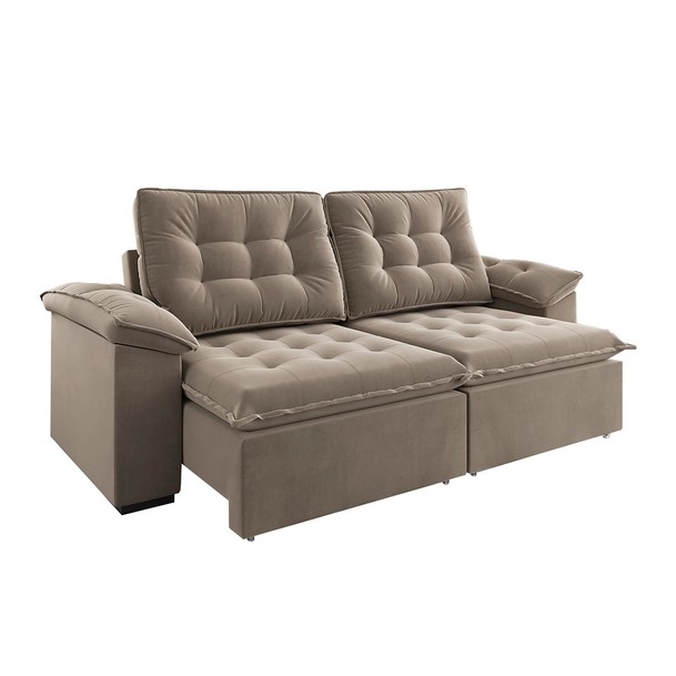 Sofá 4 Lugares Moza Bege - Panorama Sistemas