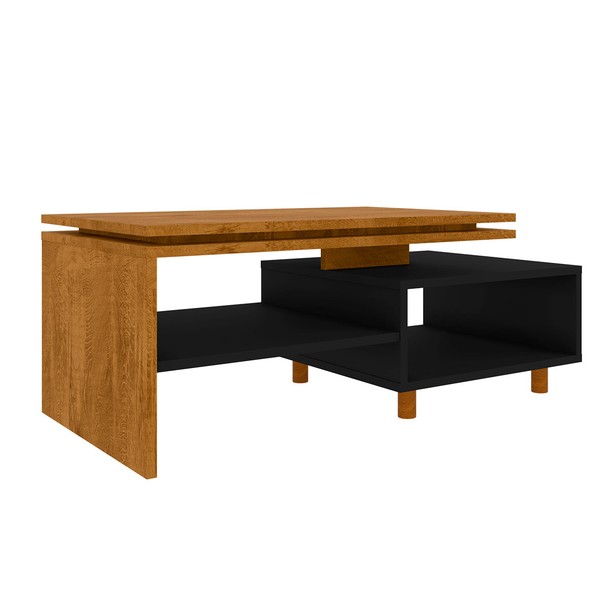 Mesa de Centro 1 Prateleira Marrom/Preto - Panorama Sistemas