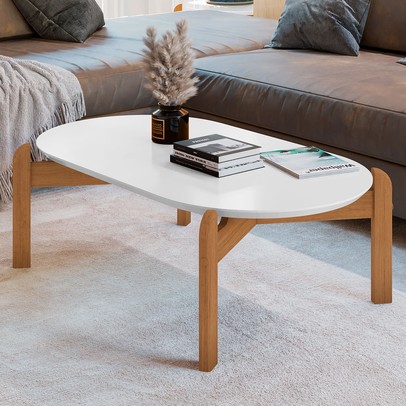 Mesa de Centro Liz Marrom/Branco - Panorama Sistemas