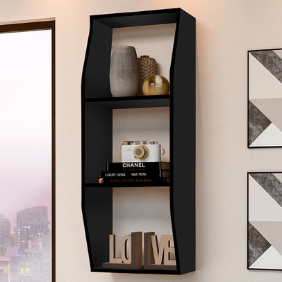 Nicho 2 Prateleiras Hórus Preto - Panorama Sistemas