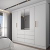 Guarda Roupa Casal 4 Portas 6 Gavetas Espelho Branco - Panorama Sistemas