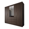 Guarda Roupa Casal 4 Portas 6 Gavetas Espelho Marrom - Panorama Sistemas