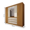 Guarda Roupa Casal 4 Portas 6 Gavetas Espelho Marrom/Bege - Panorama Sistemas