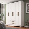 Guarda Roupa Casal 6 Portas 3 Gavetas Branco - Panorama Sistemas