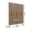 Guarda Roupa Casal 6 Portas 3 Gavetas Branco/Marrom - Panorama Sistemas