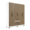 Guarda Roupa Casal 6 Portas 3 Gavetas Branco/Marrom - Panorama Sistemas