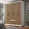 Guarda Roupa Casal 6 Portas 3 Gavetas Branco/Marrom - Panorama Sistemas