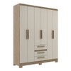 Guarda Roupa Casal 6 Portas 3 Gavetas Marrom/Bege - Panorama Sistemas