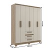 Guarda Roupa Casal 6 Portas 3 Gavetas Marrom/Bege - Panorama Sistemas