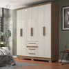 Guarda Roupa Casal 6 Portas 3 Gavetas Marrom/Bege - Panorama Sistemas