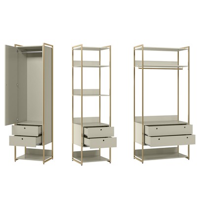 Closet Industrial 1 Porta 6 Gavetas Bege - Panorama Sistemas