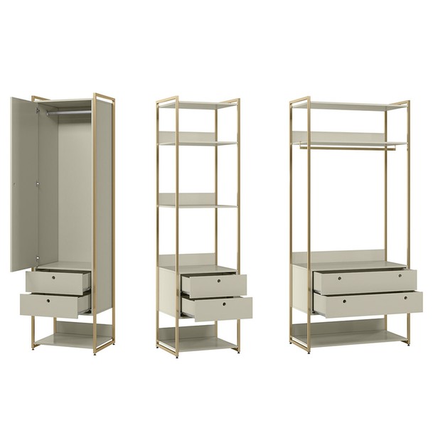 Closet Industrial 1 Porta 6 Gavetas Bege - Panorama Sistemas