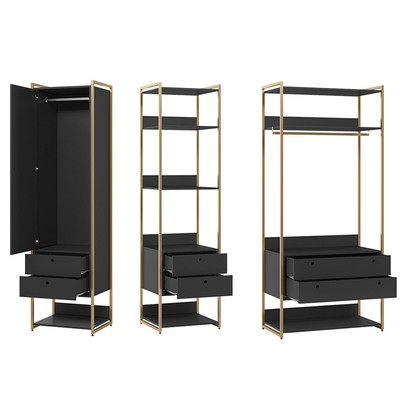 Closet Industrial 1 Porta 6 Gavetas Grafite - Panorama Sistemas