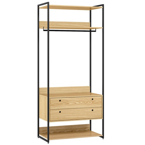 Closet Industrial 2 Gavetas 1 Cabideiro Marrom - Panorama Sistemas