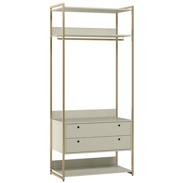 Closet Industrial 2 Gavetas 1 Cabideiro Bege - Panorama Sistemas