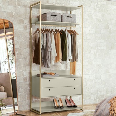 Closet Industrial 2 Gavetas 1 Cabideiro Bege - Panorama Sistemas