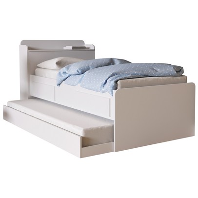 Cama Solteiro 2 Gavetas Branco - Panorama Sistemas