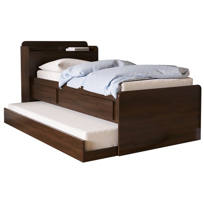 Cama Solteiro 2 Gavetas Marrom - Panorama Sistemas