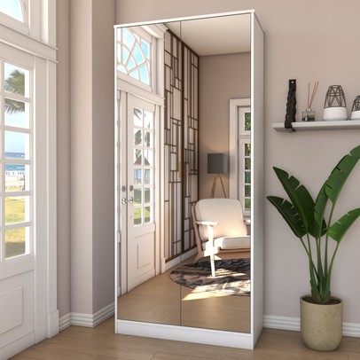 Sapateira com Espelho Branco - Panorama Sistemas