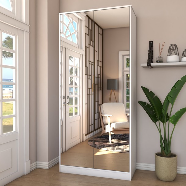 Sapateira com Espelho Branco - Panorama Sistemas