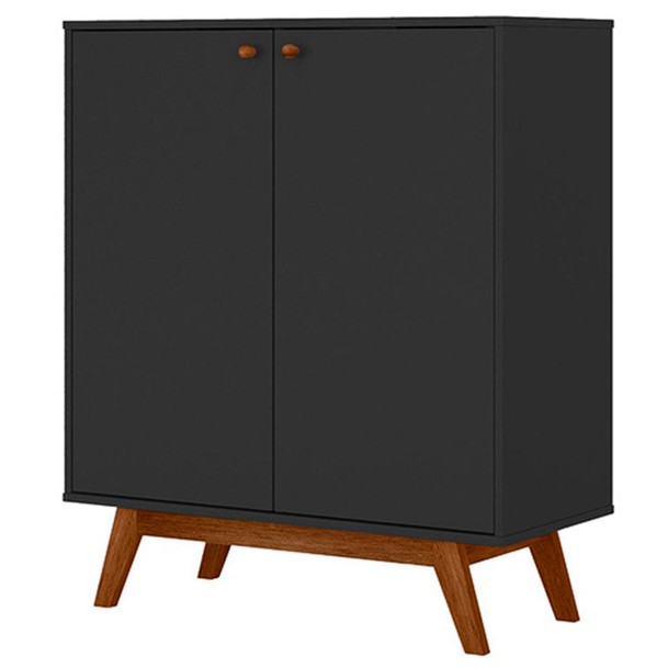 Sapateira 2 Portas Versalhes Preto - Panorama Sistemas