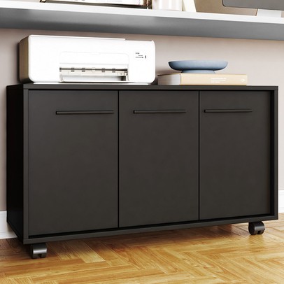 Armário para Escritório 3 Portas Preto - Panorama Sistemas