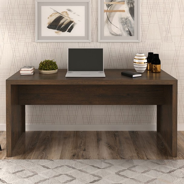 Mesa para Escritório Rústico Marrom - Panorama Sistemas