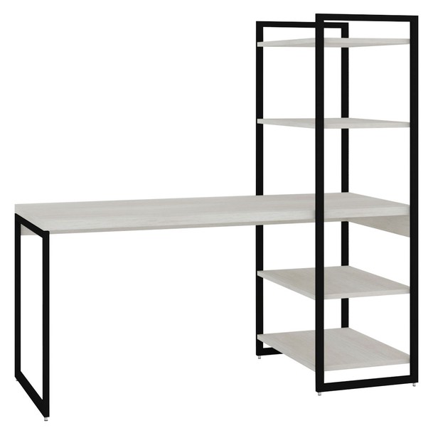 Mesa para Escritório Estilo Industrial Branco - Panorama Sistemas