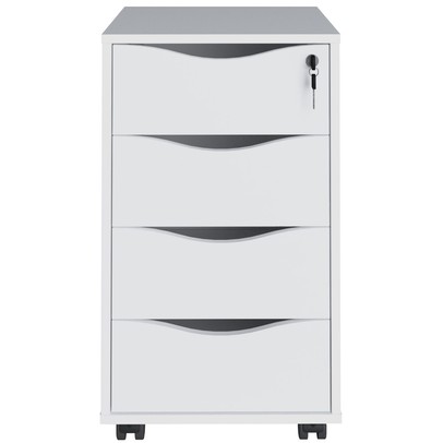 Gaveteiro 4 Gavetas com Chave Branco - Panorama Sistemas