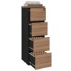 Gaveteiro Arquivo 4 Gavetas Marrom/Preto - Panorama Sistemas