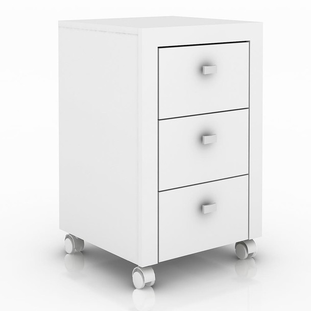 Gaveteiro com 3 Gavetas Mobili Branco - Panorama Sistemas