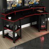 Mesa Gamer para 2 Monitores 3 Prateleiras Preto - Panorama Sistemas