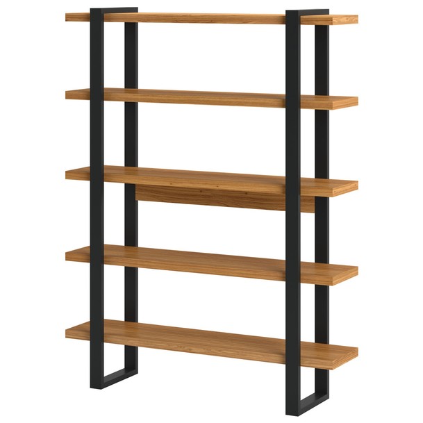 Estante para Livros Industrial 5 Prateleiras Marrom/Preto - Panorama Sistemas