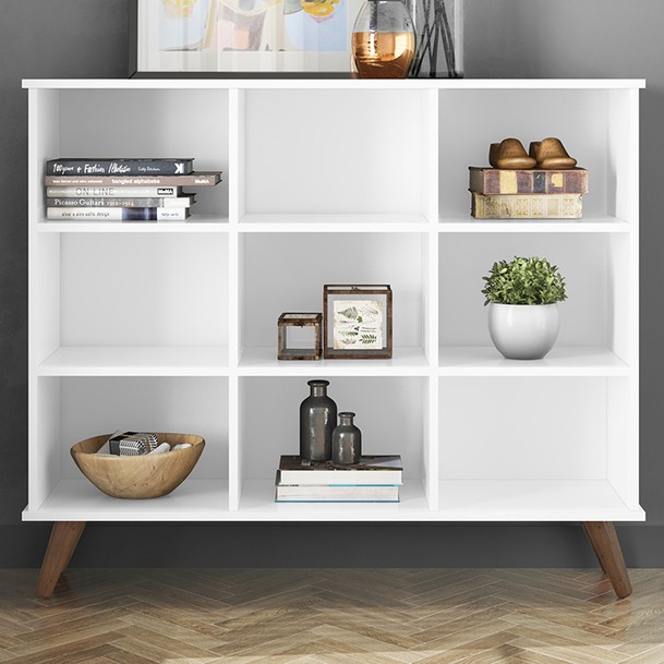 Estante para Livros 9 Nichos Branco - Panorama Sistemas